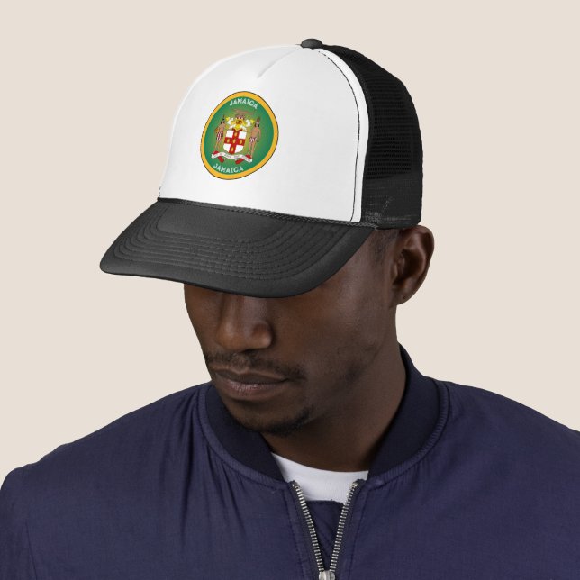 Jamaica Heritage Emblem Trucker Hat (In Situ)