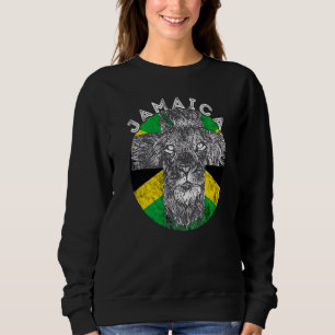 Jamaica Heritage Lion Head Jamaican Flag Roots Pri Sweatshirt
