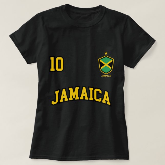Jamaica Hoodie Number 10 Soccer Team Sports Jamaic T-Shirt (Design Front)