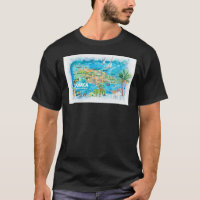 Jamaica Illustrated Travel Map with Roads and High