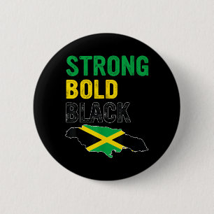 Jamaica Independence Day Strong Bold Black 6 Cm Round Badge