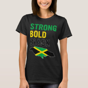 Jamaica Independence Day Strong Bold Black T-Shirt