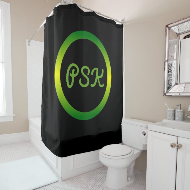 Jamaica Inspired Gradient Circle Shower Curtain (In Situ)