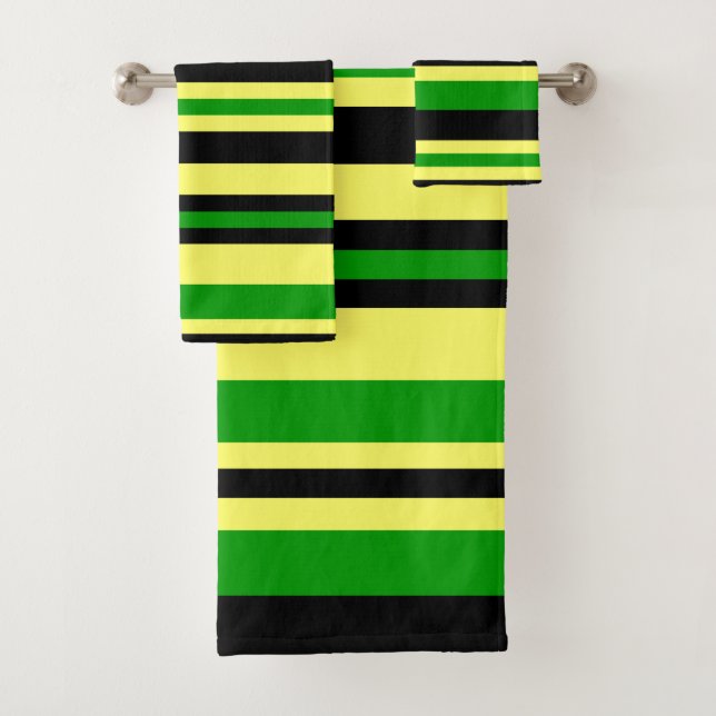 Jamaica Inspired Stripes Bath Towel Set (Insitu)
