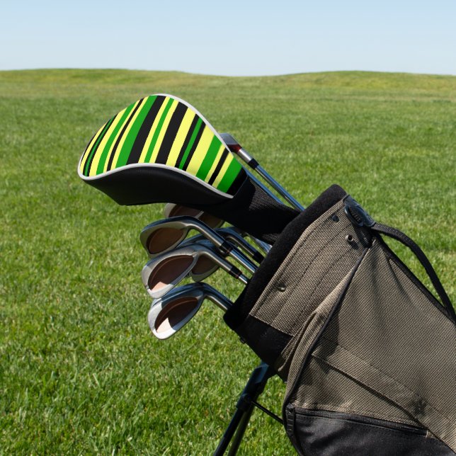 Jamaica Inspired Stripes  Golf Head Cover (In Situ)