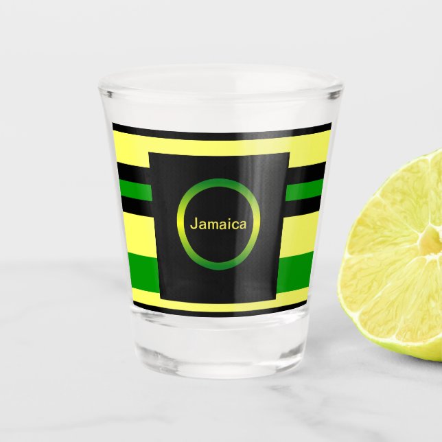Jamaica Inspired Stripes Shot Glass (Front)