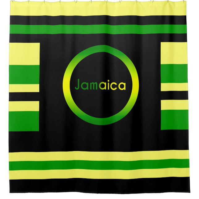 Jamaica Inspired Stripes Shower Curtain (Front)