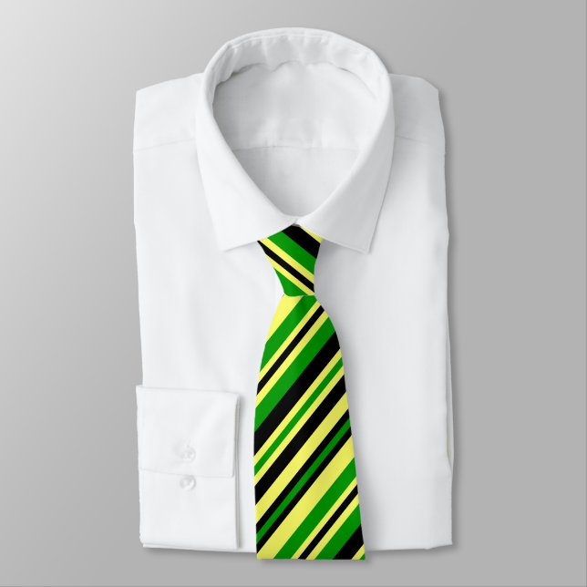 Jamaica Inspired Stripes Tie (Tied)
