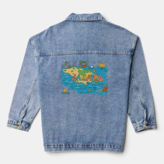 Jamaica island map denim jacket