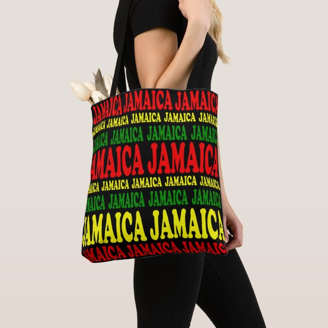 Jamaica Jamaica Red Green Yellow Rasta Tote Bag (Close Up)