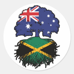 Jamaica Jamaican Australian Australia Tree Roots Classic Round Sticker