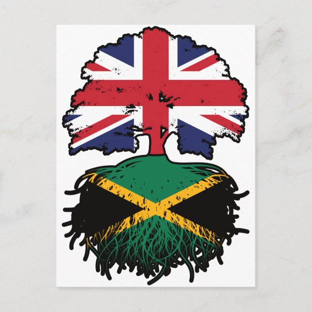 Jamaica Jamaican British UK Tree Roots Flag Postcard (Front)