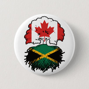 Jamaica Jamaican Canadian Canada Tree Roots Flag 6 Cm Round Badge