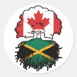 Jamaica Jamaican Canadian Canada Tree Roots Flag Classic Round Sticker