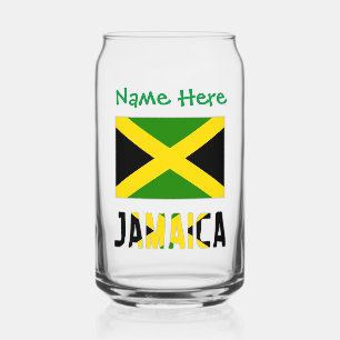 Jamaica Jamaican Flag Green Personalisation  Can Glass
