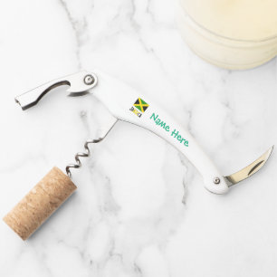 Jamaica Jamaican Flag Green Personalisation Corkscrew