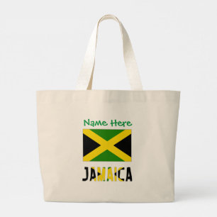 Jamaica Jamaican Flag Green Personalisation Large Tote Bag