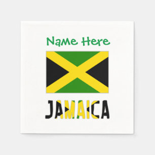 Jamaica Jamaican Flag Green Personalisation Party  Napkin