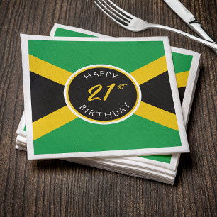 Jamaica Jamaican Flag Happy Birthday Napkin