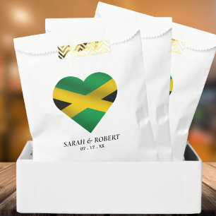 Jamaica Jamaican Flag Heart Wedding Favour Bags