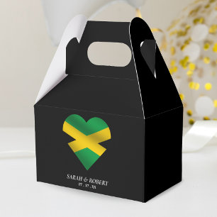 Jamaica Jamaican Flag Heart Wedding Favour Box