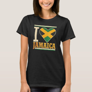 Jamaica Jamaican Flag Love Fan 2 T-Shirt