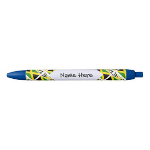 Jamaica Jamaican Flag Tiled Black Personalisation  Ink Pen