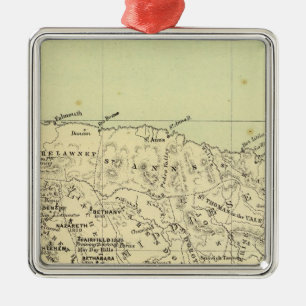 Jamaica Lithographed Map Metal Tree Decoration