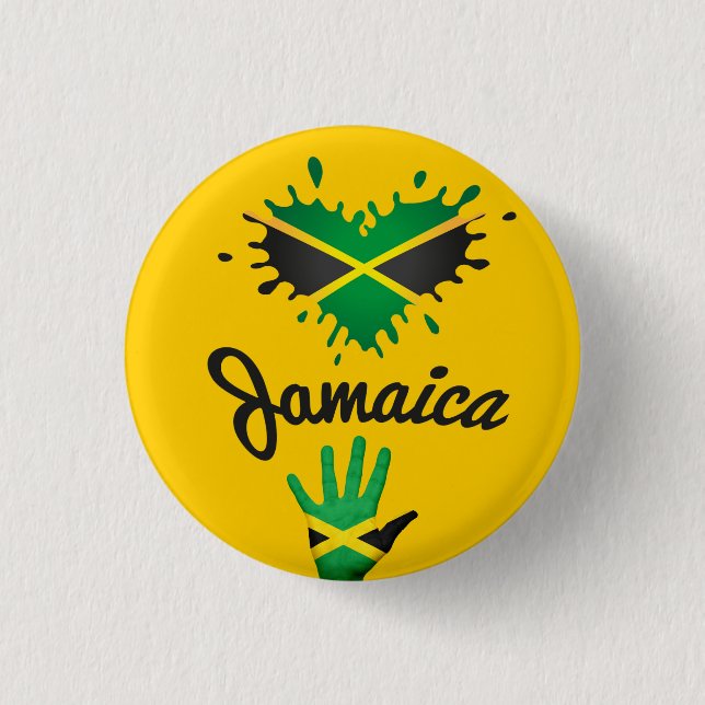 Jamaica Love Jah Rastafari Reggae Rasta Button (Front)