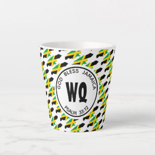 JAMAICA MAP Patriotic Customisable Jamaican Latte Mug