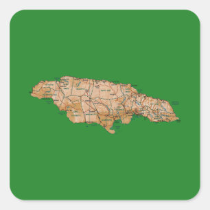 Jamaica Map Sticker