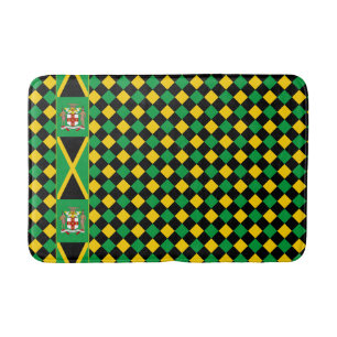 Jamaica Mat, patriotic bathroom, Jamaican Flag Bath Mat