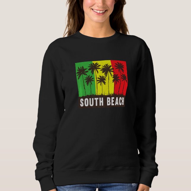 Jamaica Miami South Beach Fl Rasta Flag Miami Jama Sweatshirt (Front)