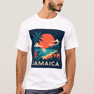 Jamaica Modern Geometric Travel Art T-Shirt