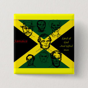 jamaica national hero 15 cm square badge