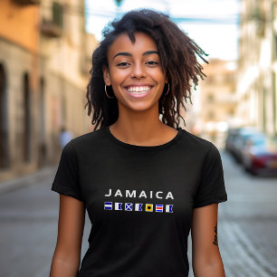 Jamaica Nautical Maritime Sailing Flags Dark Colou T-Shirt