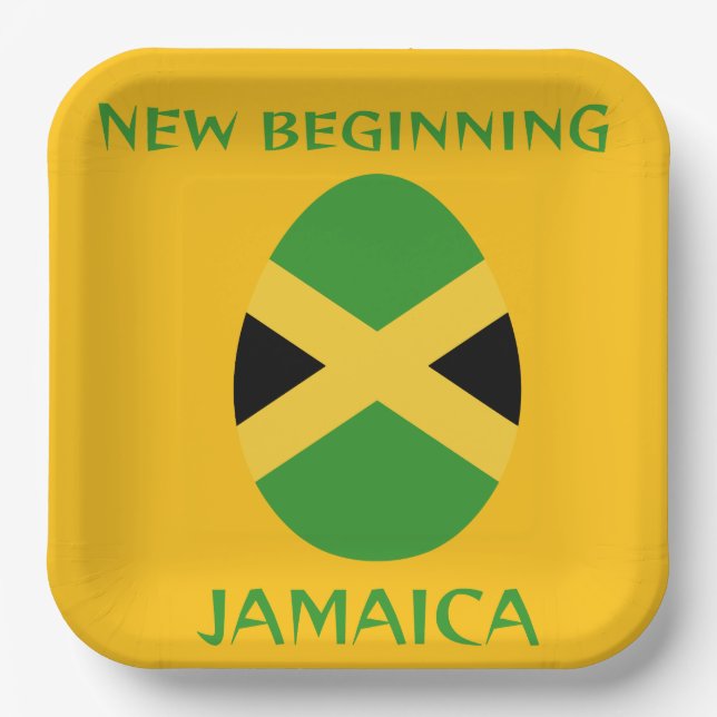 Jamaica new beginning paper plate (Front)