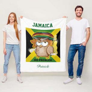 Jamaica No Problem Personalised Name Fleece Blanket
