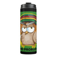Jamaica No Problem with Funny Smoking Rasta Owl 