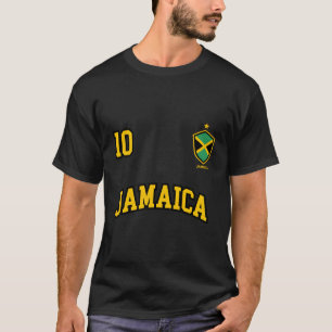 Jamaica Number 10 Soccer Team Sports Jamaican Flag T-Shirt