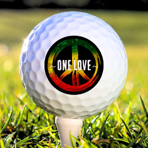 Jamaica One Love Rasta Colour Peace Symbol Jamaica Golf Balls