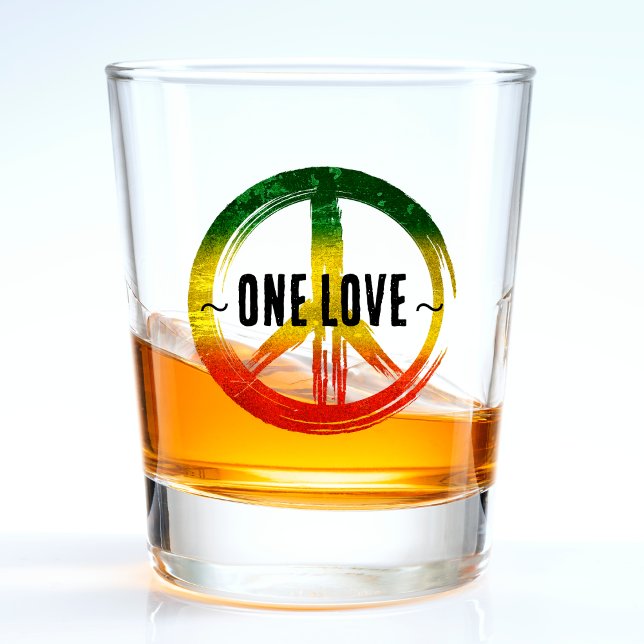 Jamaica One Love Rasta Colour Peace Symbol Jamaica Shot Glass (jamaica rasta color peace symbol one love shot glass)