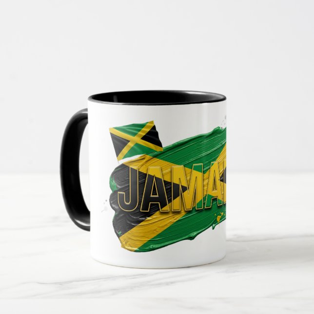 Jamaica Paint Brush Design | Caribbean Pride Mug (Front Left)