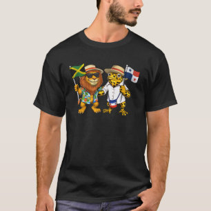 Jamaica Panama Flag Jamaican Roots Panamanian Heri T-Shirt