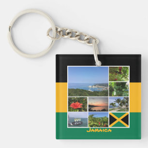 Jamaica Photo Collage Key Ring