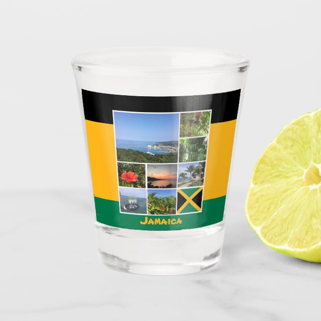 Jamaica Photo Collage Shot Glass (Front)