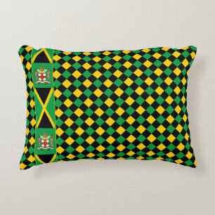 Jamaica Pillow, patriotic, premium, Jamaican Flag Decorative Cushion