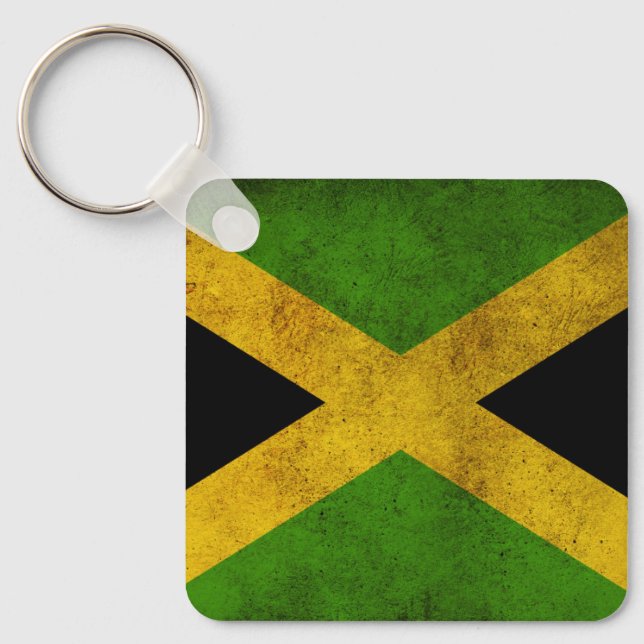 Jamaica Proud Jamaicans - Reggae Rasta Flag Key Ring (Front)