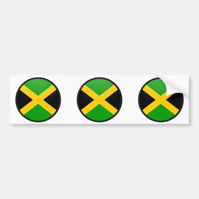 Jamaica quality Flag Circle Bumper Sticker (Front)