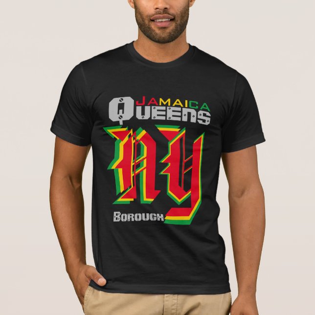 Jamaica Queens Blk. T-Shirt (Front)
